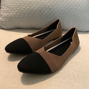 Camel & Black Ballet Flats (not Rothy’s Brand)